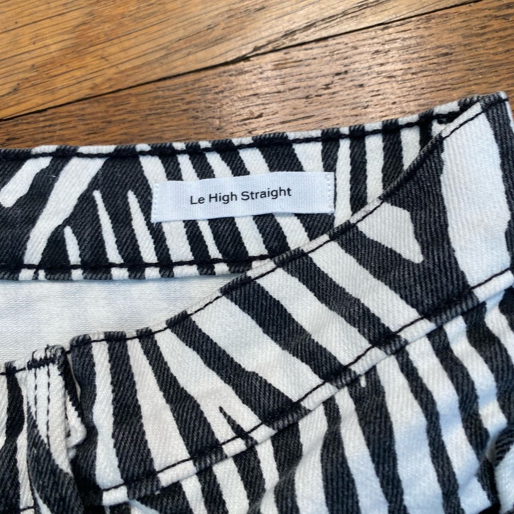FRAME Denim Le High Straight Zebra Print Jeans – Size 25 - Picture 9 of 9